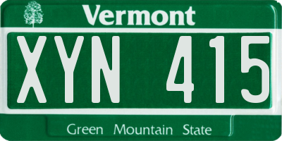 VT license plate XYN415