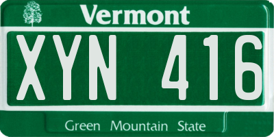 VT license plate XYN416