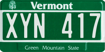 VT license plate XYN417