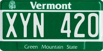 VT license plate XYN420