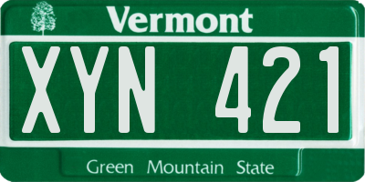VT license plate XYN421