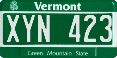 VT license plate XYN423
