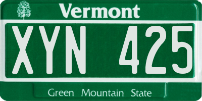 VT license plate XYN425