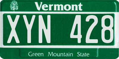 VT license plate XYN428