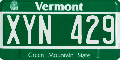 VT license plate XYN429
