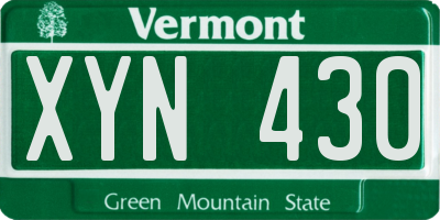 VT license plate XYN430