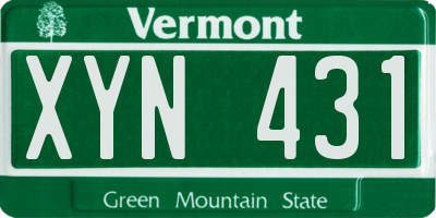 VT license plate XYN431