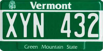 VT license plate XYN432