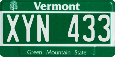 VT license plate XYN433