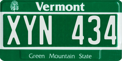 VT license plate XYN434