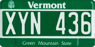 VT license plate XYN436