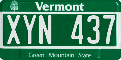VT license plate XYN437