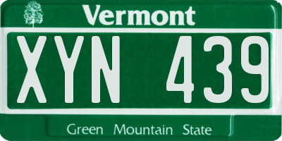 VT license plate XYN439