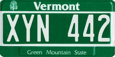 VT license plate XYN442