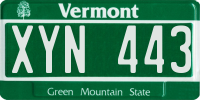 VT license plate XYN443