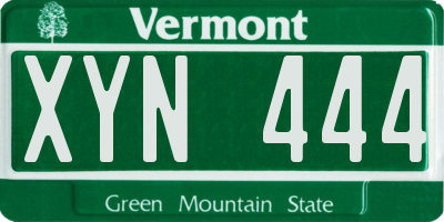 VT license plate XYN444