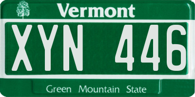 VT license plate XYN446