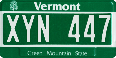VT license plate XYN447