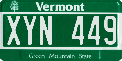 VT license plate XYN449