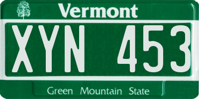 VT license plate XYN453