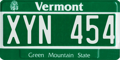 VT license plate XYN454