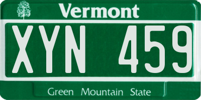 VT license plate XYN459