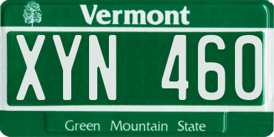 VT license plate XYN460