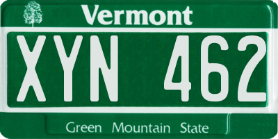 VT license plate XYN462