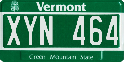 VT license plate XYN464