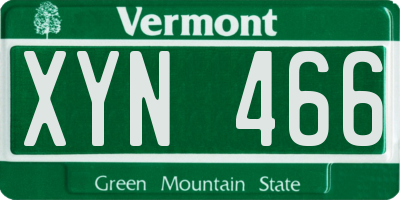 VT license plate XYN466