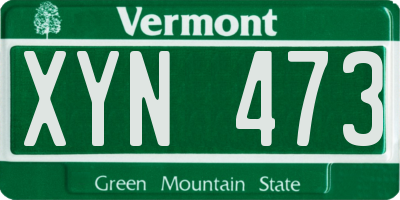 VT license plate XYN473