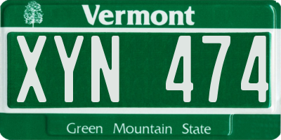 VT license plate XYN474