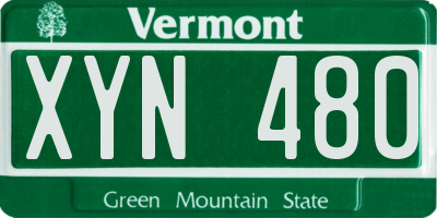 VT license plate XYN480