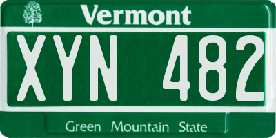 VT license plate XYN482