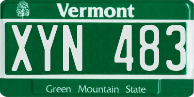 VT license plate XYN483
