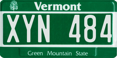 VT license plate XYN484