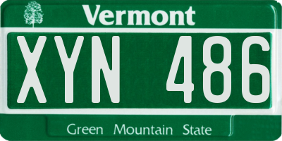 VT license plate XYN486