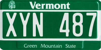 VT license plate XYN487