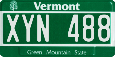 VT license plate XYN488