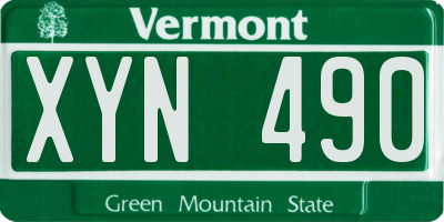 VT license plate XYN490