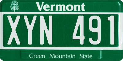 VT license plate XYN491