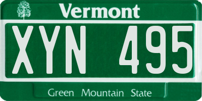 VT license plate XYN495