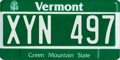 VT license plate XYN497