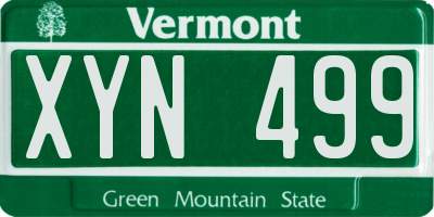 VT license plate XYN499