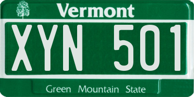VT license plate XYN501