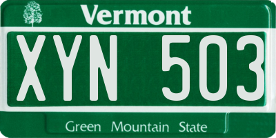 VT license plate XYN503
