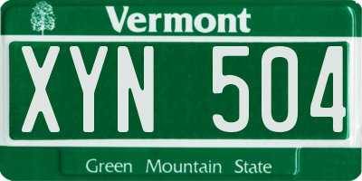 VT license plate XYN504