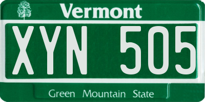 VT license plate XYN505