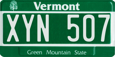 VT license plate XYN507