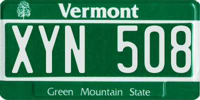 VT license plate XYN508